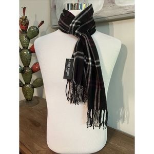 NWT Steve Madden Mid Weight Purple‎ Black White Plaid Muffler Scarf